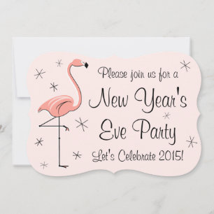 Flamingo Pink Einladung Party "Neues Jahr"