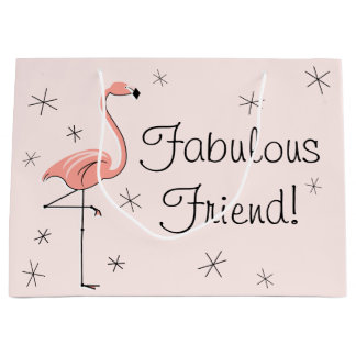 Flamingo Pink 'Fabulous Friend'! Geschenktasche Große Geschenktüte