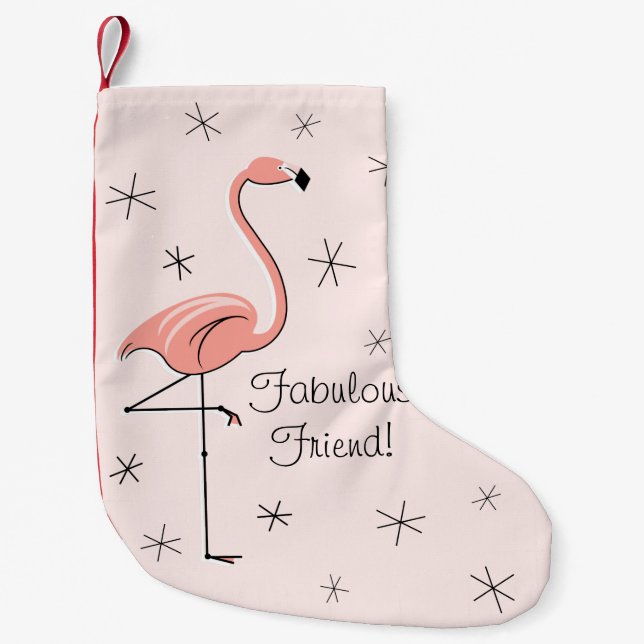 Flamingo Pink Fabulous Friend! Strumpf einseitig Kleiner Weihnachtsstrumpf (Vorderseite)