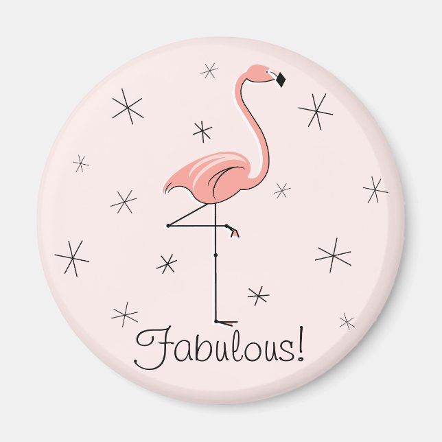 Flamingo Pink Fabulous Magnet (Vorne)