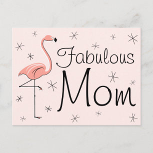Flamingo Pink "Fabulous Mama" Postkarte