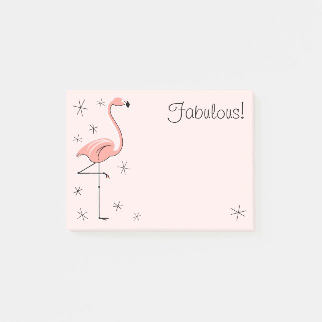 Flamingo Pink "Fabulous!" Post-it Klebezettel (Vorderseite)