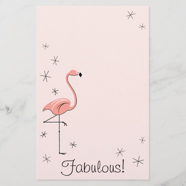 Flamingo Pink Fabulous Schreibwaren! Briefpapier (Vorderseite)