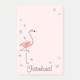Flamingo Pink "Fabulous!" vertikal Post-it Klebezettel