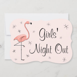 Flamingo Pink Girl's Night Out Einladungsklammer Einladung