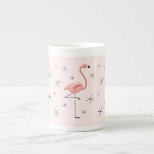 Flamingo Pink Knochen China Tasse