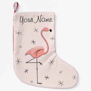 Flamingo Pink Name Strumpf einseitig Kleiner Weihnachtsstrumpf
