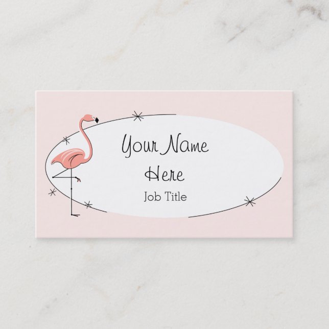 Flamingo Pink ovale Visitenkarte (Vorderseite)