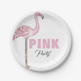 Flamingo Pink Party Modernere Sauberkeit Pappteller