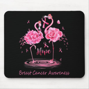 Flamingo Pink Ribbon Butterflies Brustkrebs Awa Mousepad