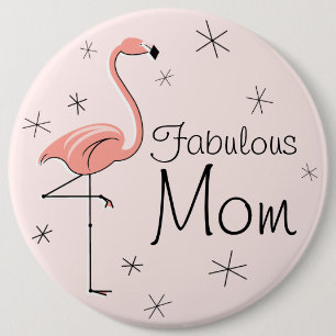 Flamingo Pink Schaltfläche 'Fabulous Mama' Button