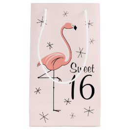 Flamingo Pink 'Sweet 16' Geschenktasche kleine Kleine Geschenktüte