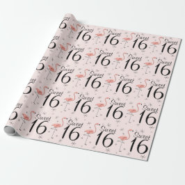 Flamingo Pink "Sweet 16" Packpapier