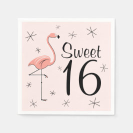 Flamingo Pink Sweet 16 Papierservietten