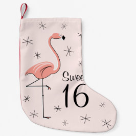 Flamingo Pink Sweet 16 Strumpf einseitig Kleiner Weihnachtsstrumpf