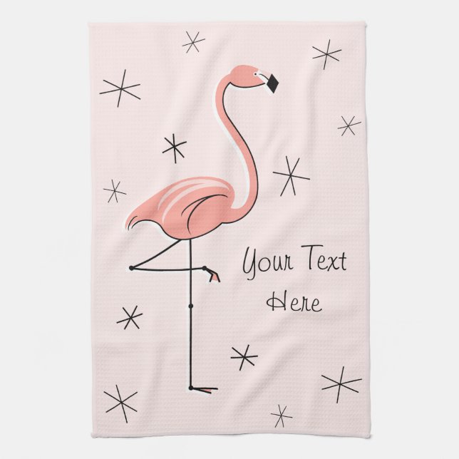 Flamingo Pink Text Küchentuch (Vertikal)