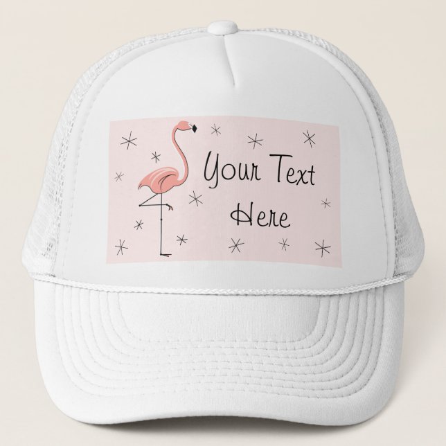 Flamingo Pink 'Text' Trucker Hut pink Truckerkappe (Vorderseite)