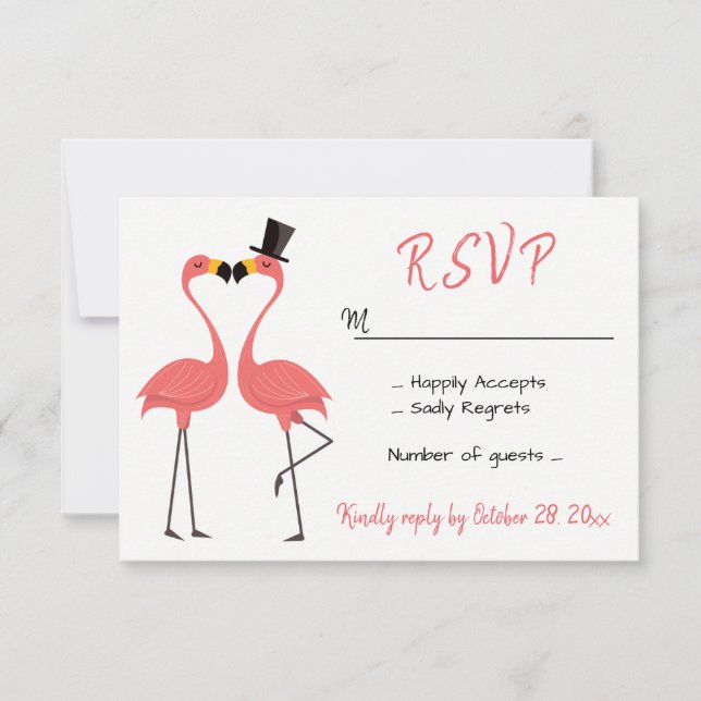 Flamingo Pink UAWG Wedding Tropical Party Beach RSVP Karte (Vorderseite)