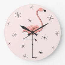 Flamingo Pink Uhr rund