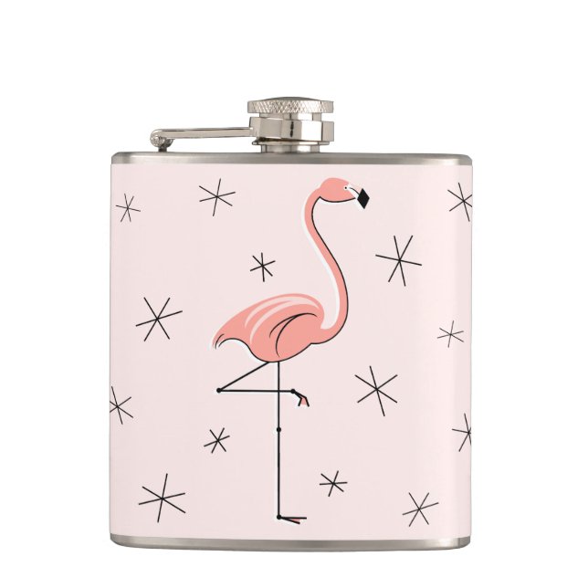 Flamingo Pink, umhüllter Kolben Flachmann (Vorderseite)