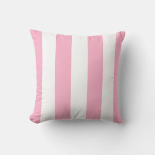 Flamingo Pink und White Strip Lumbar Kissen