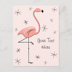 Flamingo Pink Vertikale Postkarte