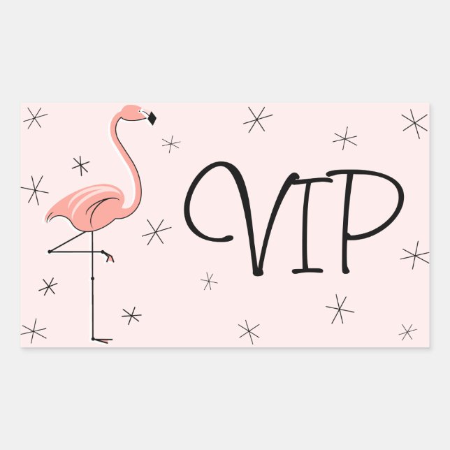 Flamingo Pink VIP Aufkleber Rechteck (Vorderseite)