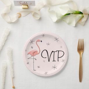 Flamingo Pink VIP Papierplatte Pappteller
