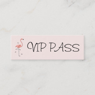Flamingo Pink "VIP PASS" Visitenkartenmagazin Mini Visitenkarte