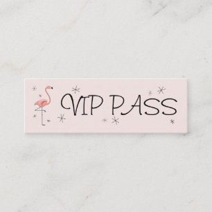 Flamingo Pink "VIP PASS" Visitenkartenmagazin Mini Visitenkarte