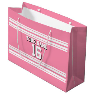 Flamingo Pink White Team Jersey Name Große Geschenktüte
