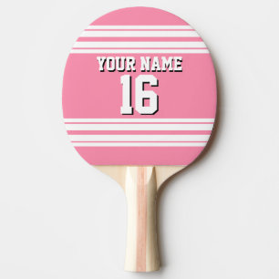 Flamingo Pink White Team Jersey Name Tischtennis Schläger