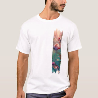 Flamingo-Pinselstrich T-Shirt
