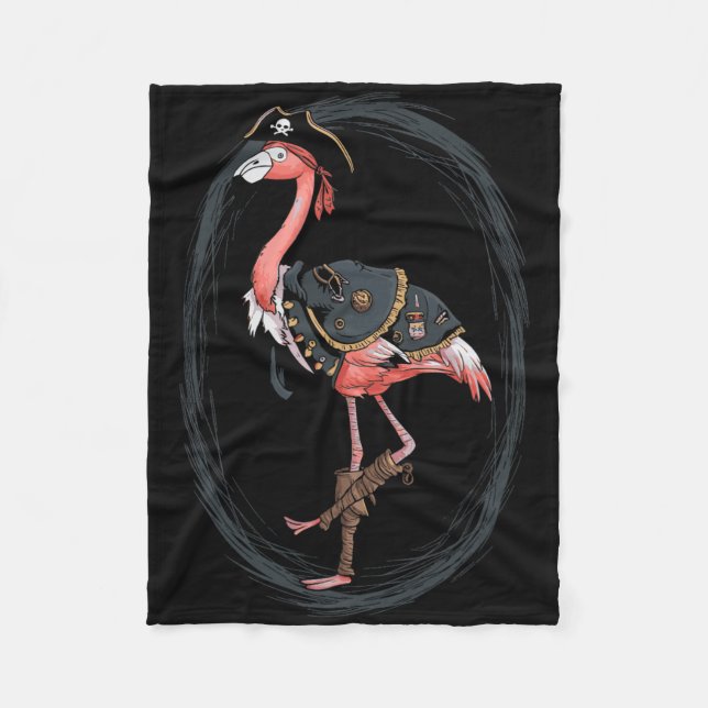 Flamingo Pirate Funny Halloween Kostüm Idee Fleecedecke (Vorderseite)