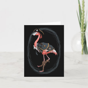 Flamingo Pirate Funny Halloween Kostüm Idee Karte
