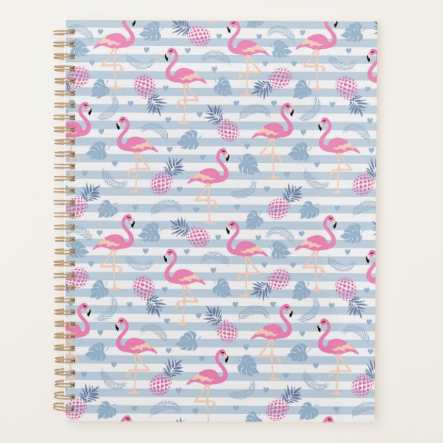 Flamingo Planner - Rosa & Blau Planer (Vorderseite)