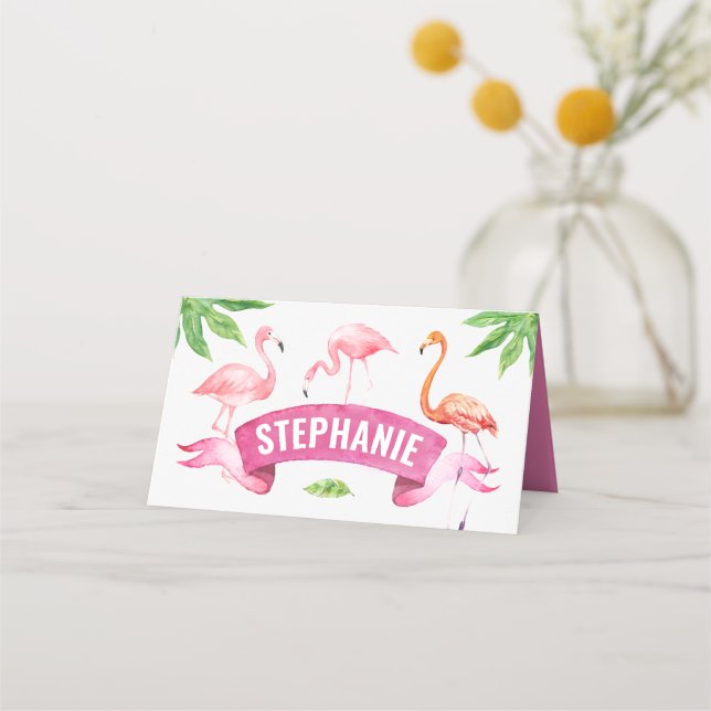 Flamingo Platzkarte, tropisch Platzkarte (Vorderseite)