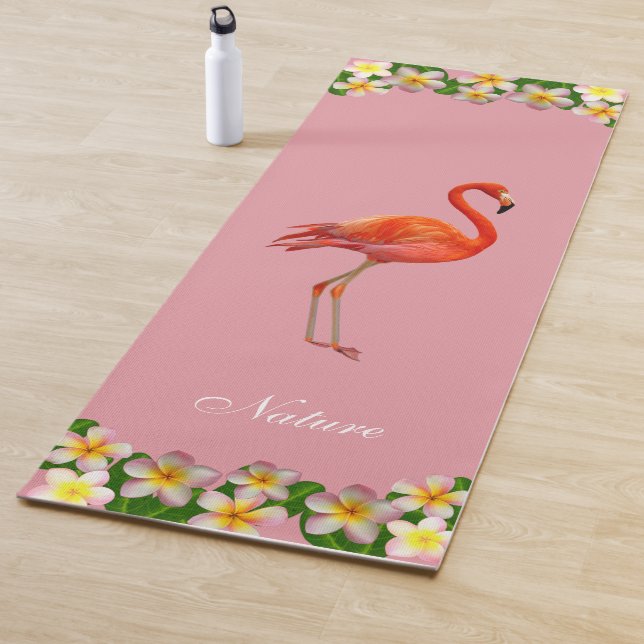 Flamingo & Plumeria Blume auf der Rose Gold Pink Yogamatte (Beispiel)