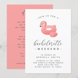 Flamingo Pool Float Minimal Bachelorette Einladung