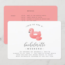 Flamingo Pool Float Minimal Bachelorette Einladung