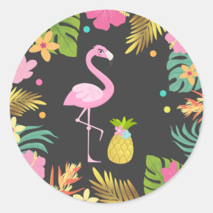 Flamingo Pool Gastgeschenk Tag Sticker Siegel