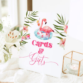 Flamingo Pool Geburtstagsparty Karten und Geschenk Sockelschild