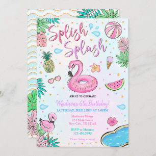 Flamingo Pool Party Einladung