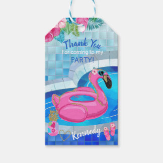 Flamingo Pool Party, Gefallen, danke Ihnen Tags, Geschenkanhänger