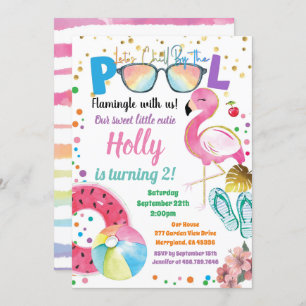 Flamingo Pool Party Kinder Burg Giro del Malcanton Einladung