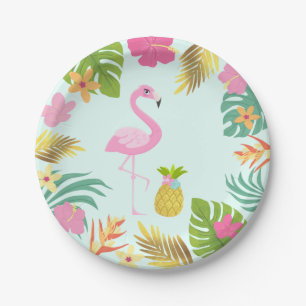 Flamingo-Pool-Party-Papier-tropisches Pool-Party Pappteller