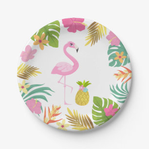 Flamingo-Pool-Party-Papier-tropisches Pool-Party Pappteller
