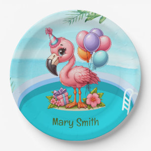 Flamingo Pool Party! Pappteller