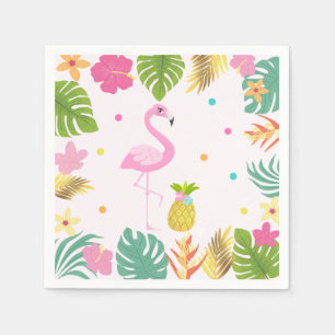 Flamingo Pool Party Party Napkin Tropical Flamingo Serviette