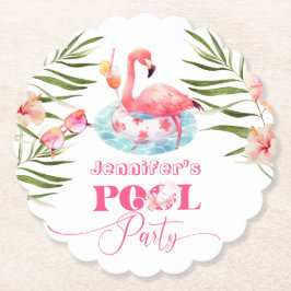 Flamingo Pool Party pink Mädchen Geburtstag Untersetzer